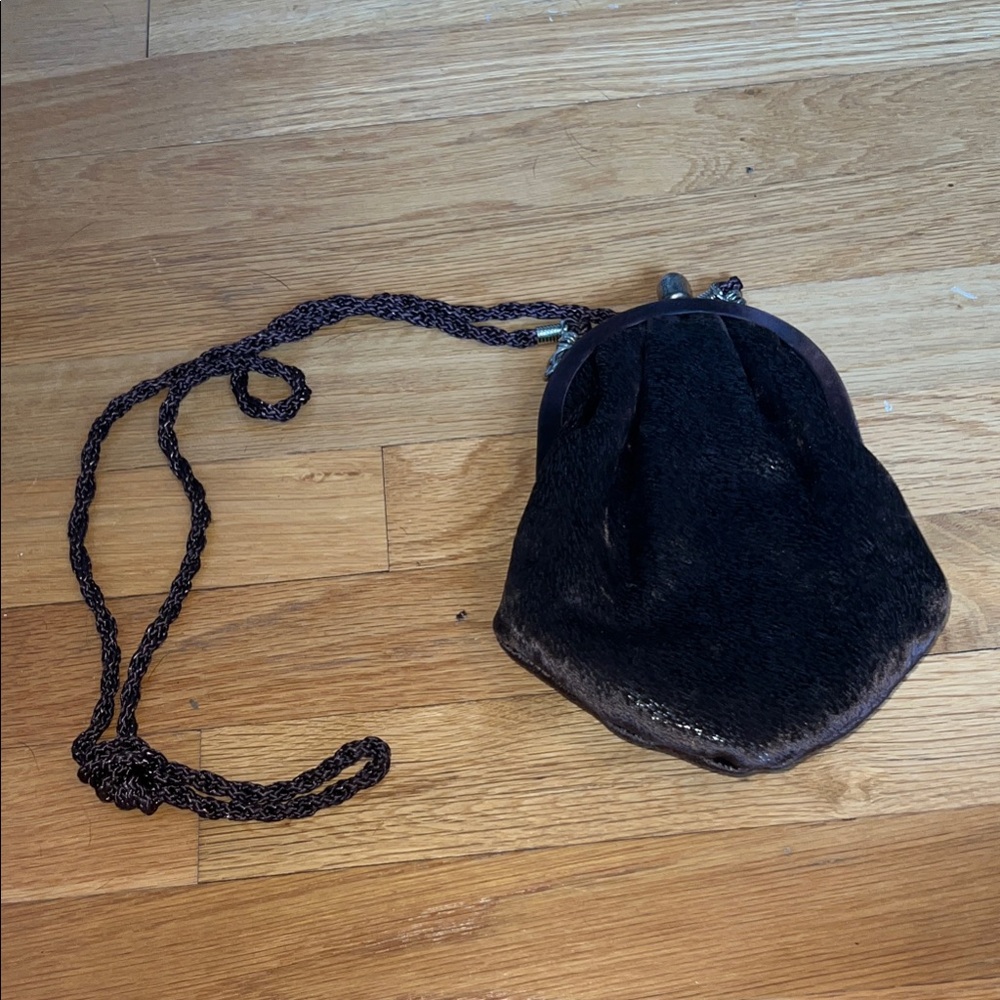 Chic Brown Mini Bag with Satin Strap